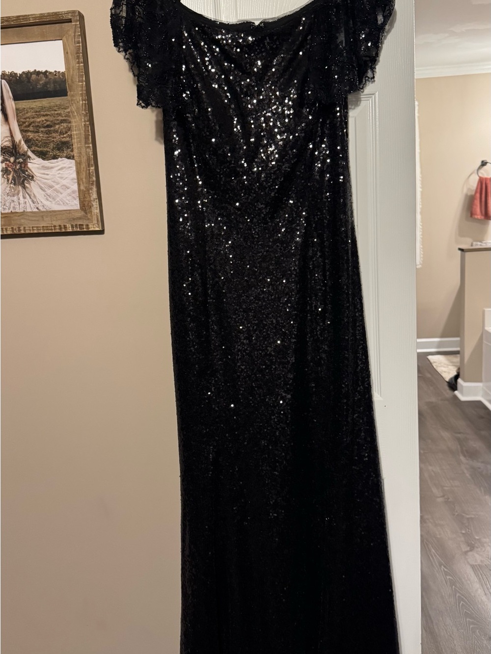 Jade Couture Black Sequin Dress